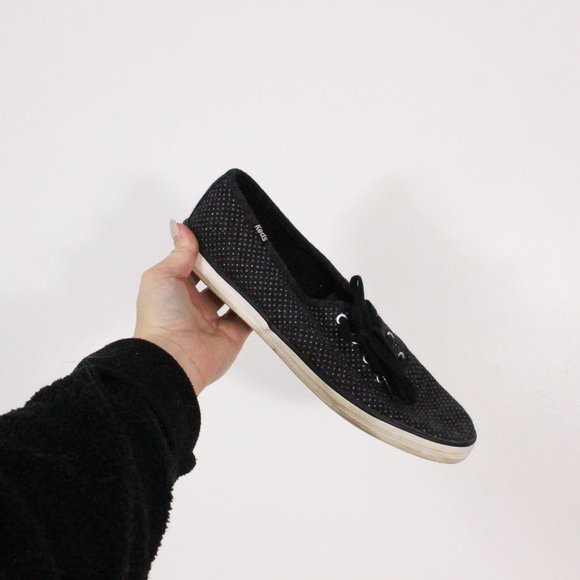 *Keds Women's Champion Glitter Wool Fashion Sneaker, Black - Picture 6 of 7